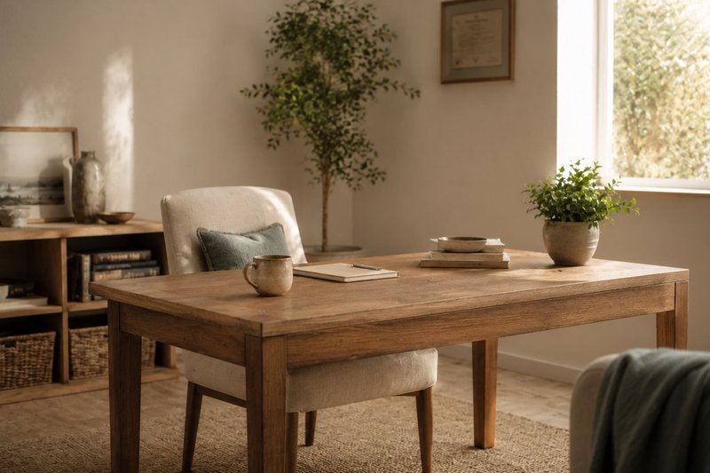 A calm professional workspace representing business Feng Shui